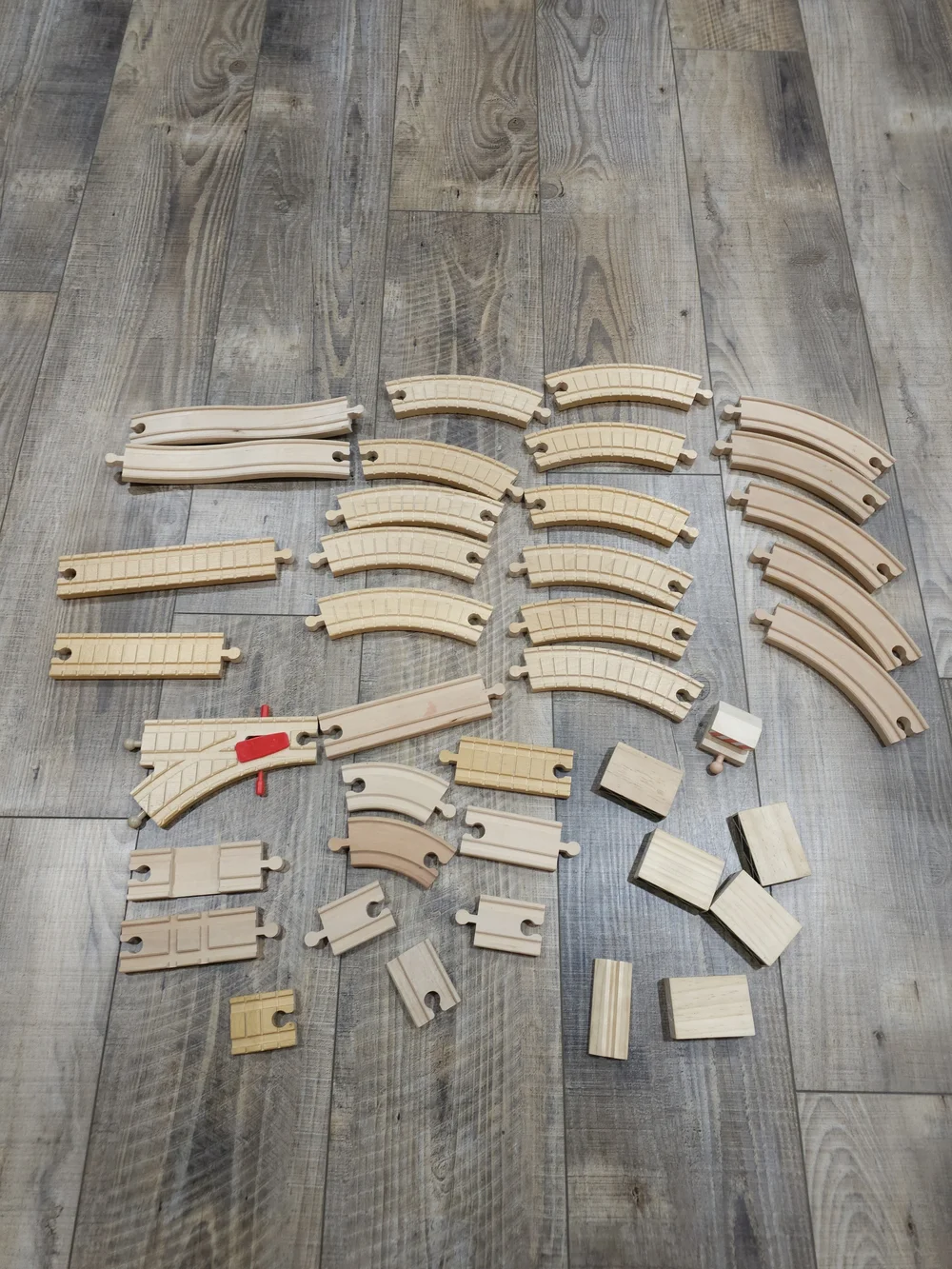 Wooden Train Track Lot Of Pieces Thomas Variety 30+